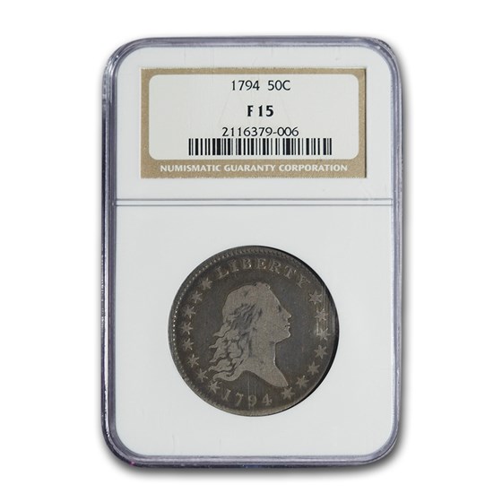 1794 Flowing Hair Half Dollar Fine-15 NGC 1794 Flowing Hair Half Dollar Fine-15 NGC